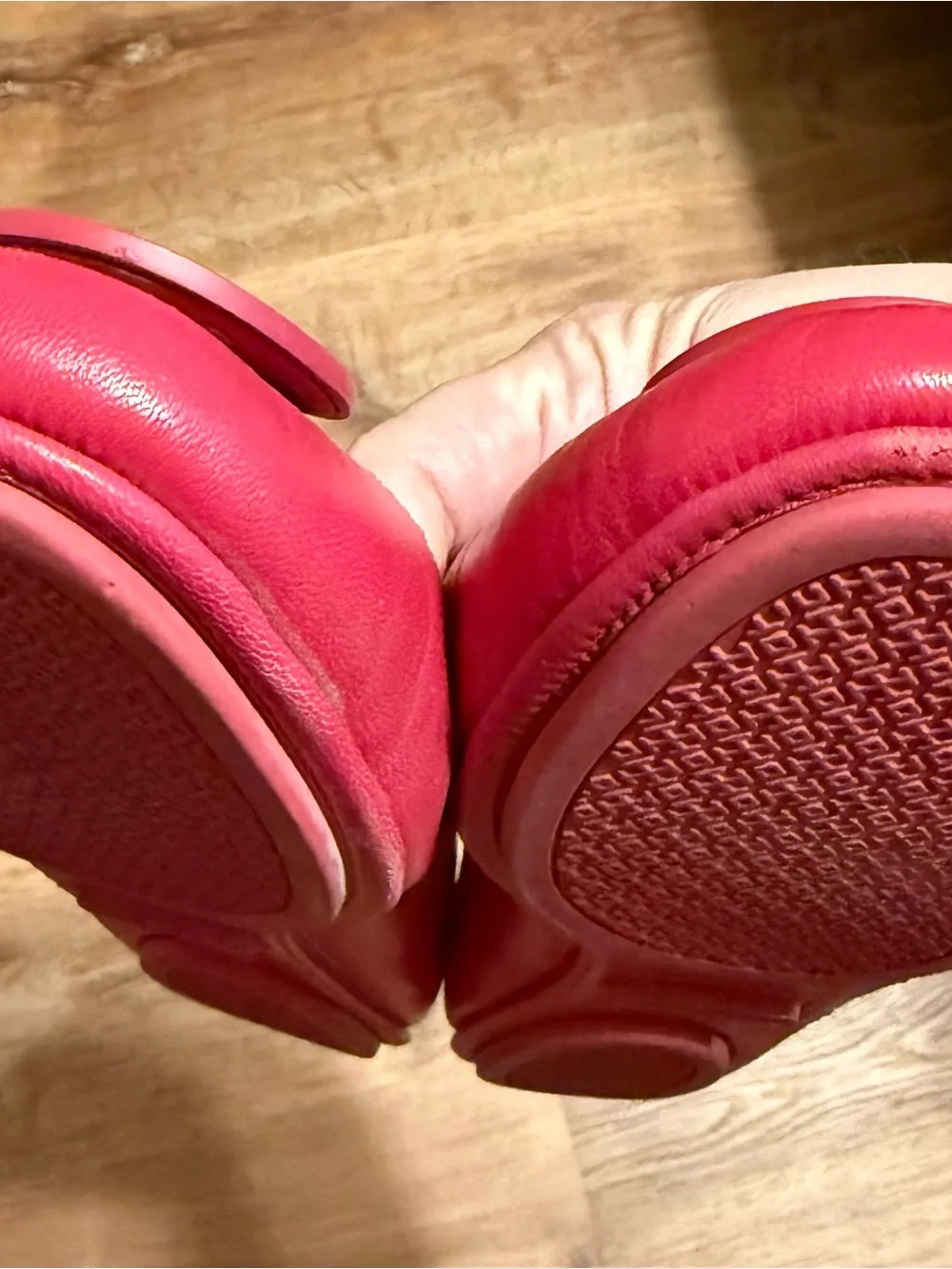 RARE Tory Burch Reva Ballet Flats Hot Pink Logo Size 11
